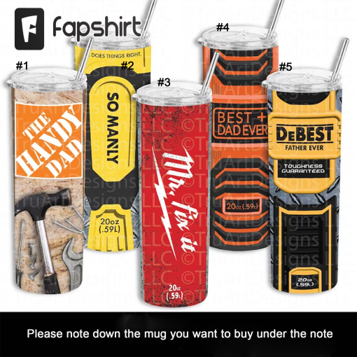 skinny Tumbler Designs, Fathers Day Dad Sublimation Bundle, 5 Pack Dad Tools Parody Designs, PNG Files for Sublimation, Dad Tumbler art