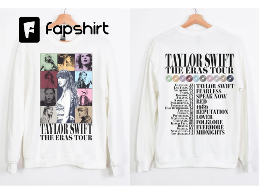 TS Eras Tour Sweatshirt, New Swiftie Hoodie, 2023 Eras Tour,The Eras Tour Sweater,Midnights Album Hoodie,Front and back