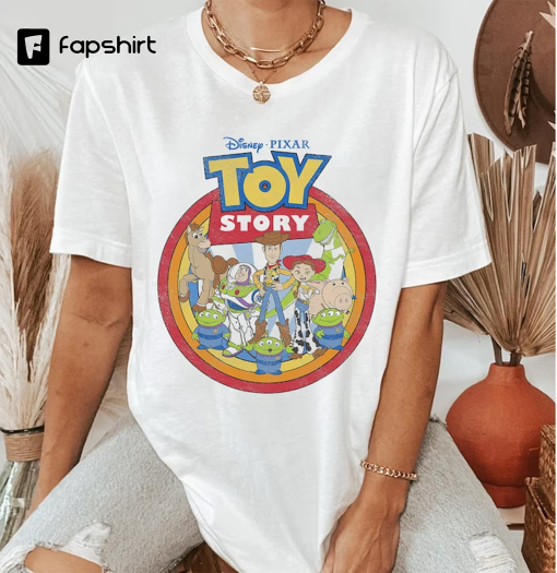 Retro Disney Pixar Toy Story Vintage Circle Portrait Logo Shirt, Unisex T-shirt Family Birthday Gift Adult Kid Toddler Comfort Colors Tee