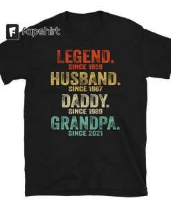 Legend Husband Daddy Papa Customized Tshirt, Personnalized…