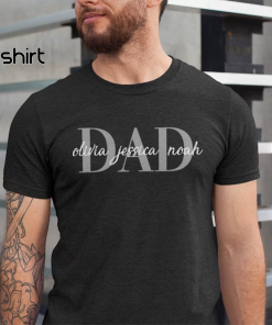 Custom Dad Shirt With Kids Names |…