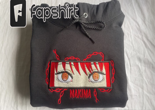 Anime embroidered hoodie Makima