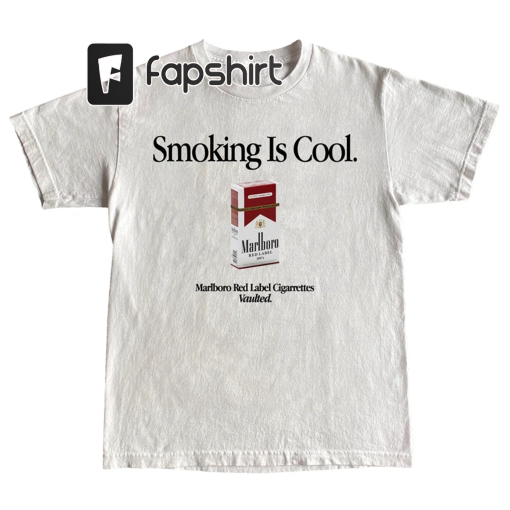 Vintage Marlboro Smoking Tobacco Shirt | Retro Cigarette Design Tee | Funny Ironic “Smoking is Cool” Tee