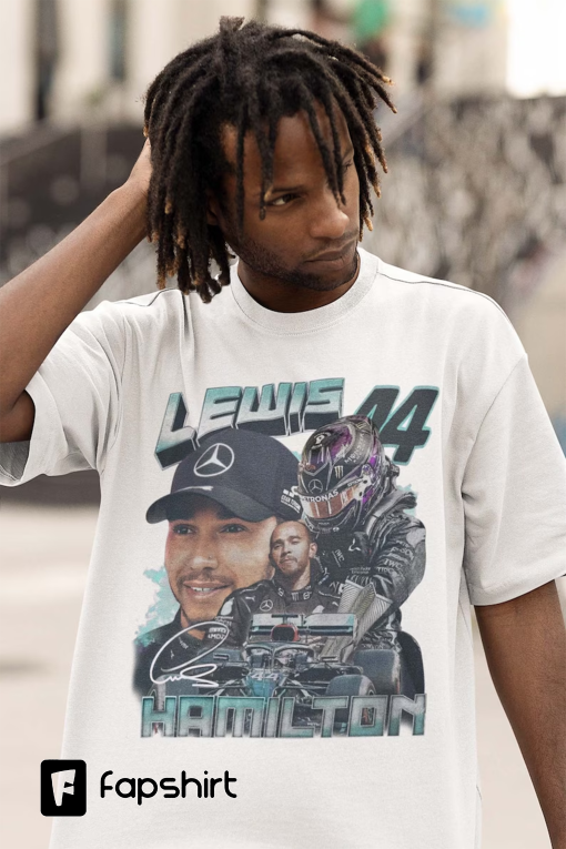 Lewis Hamilton Shirt Formula Racing Driver British Championship Fans Tshirt Vintage Graphic Tee