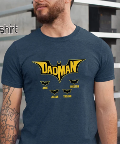 Dadman Shirt, Dadman With Kid’s Names, Happy…