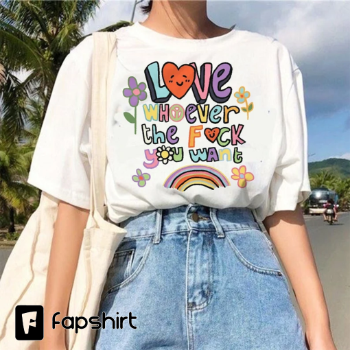 Love Whoever the F you want, LGBQT Shirt, Pride Month Shirt, LGBT Shirt, Rainbow Shirt, Retro Frog Shirt, Gay Pride Trendy Tshirt