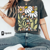 Sunflower Butterfly Shirt, Butterfly Tee, Mothers Day Gift Shirt, Sunflower Shirt, Floral V-neck, Flowers Gift T-shirt