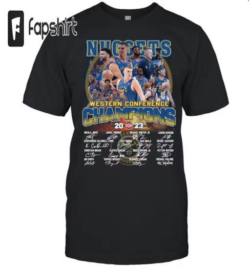 Denver Nuggets Western Conference Finals champions 2023 nikola jokic, jamal murrayUnisex Heavy Cotton Tee