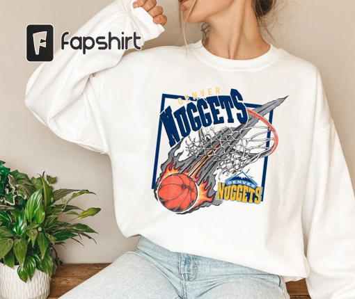 Vintage 90s Denver Nuggets Shirt, Denver Basketball Hoodie, Vintage Basketball Fan Shirt, Denver Nuggets NBA Finals Tee