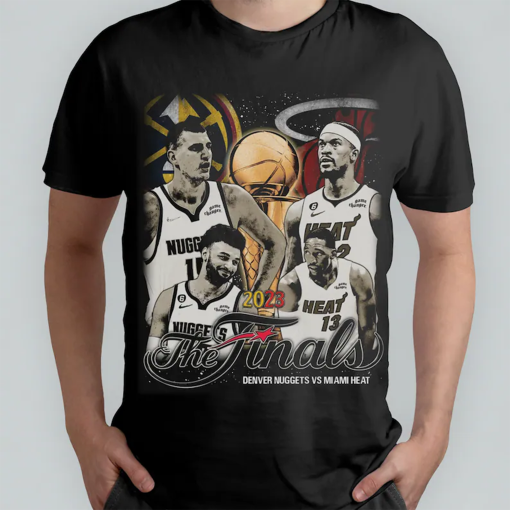 2023 NBA Finals T Shirt, Miami Heat, Denver Nuggets, Vintage NBA Finals 90s Graphic Tee, Basketball Player Heavy Cotton Unisex T Shirt