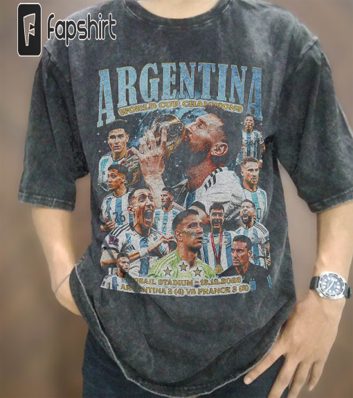 Vintage Wash Lionel Messi Argentina T-shirt, Vintage Wash Argentina Football Oversize T Shirt, Vintage Soccer Sport Unisex Graphic Tee