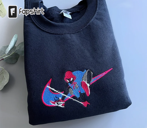 Embroidered Miles Morales Spider-man Sweatshirt Crewneck / Marvel Spider-Man into the spider-verse Hoodi