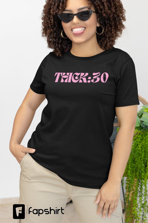 THICK 30 – 70s font – cute outfit top tour pop culture retro tee