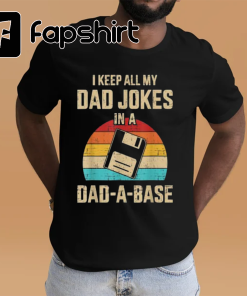 Mens Funny dad jokes in dad-a-base vintage…