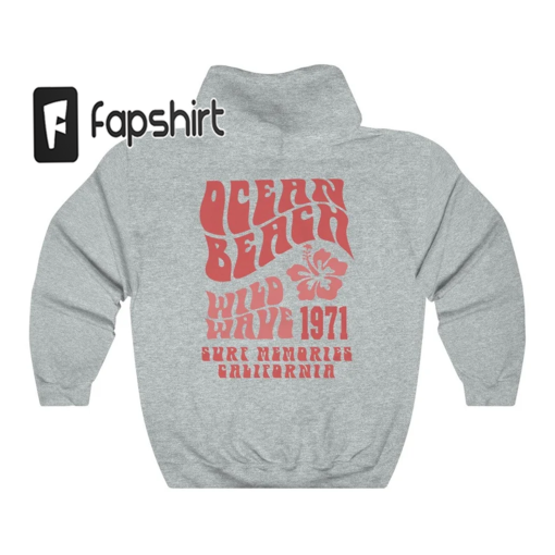 Ocean Beach Hoodie Aesthetic Hoodie Tumblr Sweatshirt CA Surf Tee Trendy Oversized Hoodie Coconut Hoodie