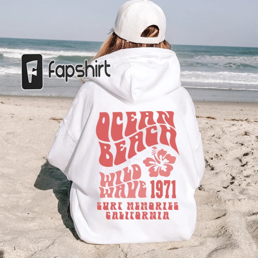 Ocean Beach Hoodie Aesthetic Hoodie Tumblr Sweatshirt CA Surf Tee Trendy Oversized Hoodie Coconut Hoodie