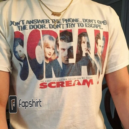 Scream Movie Vintage Shirt -vintage clothing,vintage t shirt,vintage tshirt,scream movie t shirt,aesthetic shirt,aesthetic clothing, graphic