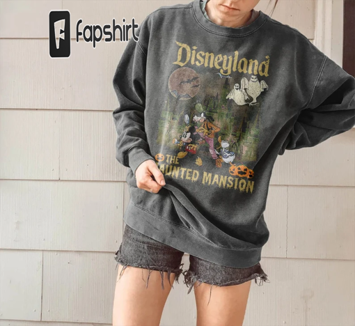 Disneyland Mickey Haunted Mansion Shirt, Halloween Tshirt, Disney Trip Tee, Halloween Gift, Retro Halloween Hoodie, Crewneck Sweatshirt