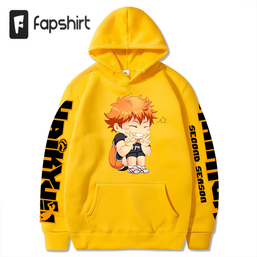 Haikyuu  Hinata Shoyo Hoodies Streetwear Pullover Sweatshirt Men’s Fashion Autumn Winter Hip Hop Hoodie Pullover