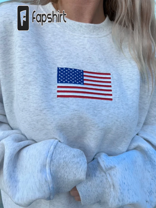 AMERICAN FLAG EMBROIDER sweatshirt