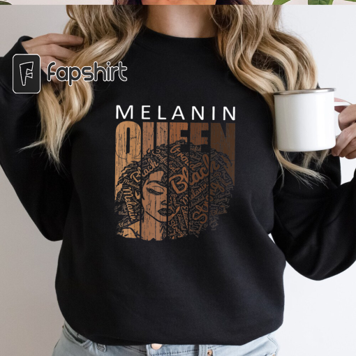 Melanin Queen Tee African American Strong Black Natural Afro T-Shirt