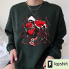 Custom Embroidery Spider-Man Miles Morales Jumpman Matching Crewneck Sweatshirt, Embroidered Pullover Hoodie