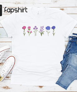 Bi Pride Shirt, Bisexual Wildflower Pride Tee,…