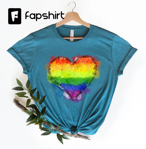 Rainbow Heart Shirt, Pride Heart Shirt, LGBT Shirt, LGBT Shirt Gift, LGBT Shirt Funny, Pride Shirt Women, Pride Gift, Pride Celebration T