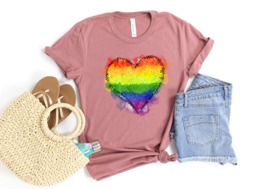 Rainbow Heart Shirt, Pride Heart Shirt, LGBT Shirt, LGBT Shirt Gift, LGBT Shirt Funny, Pride Shirt Women, Pride Gift, Pride Celebration T