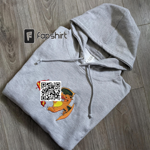 Pokemon Charizard Embroidered Hoodie; Pokemon embroidered sweatshirt; Pokemon embroidery; Pokemon Hoodies; Pokemon Dragonite sweatshirt