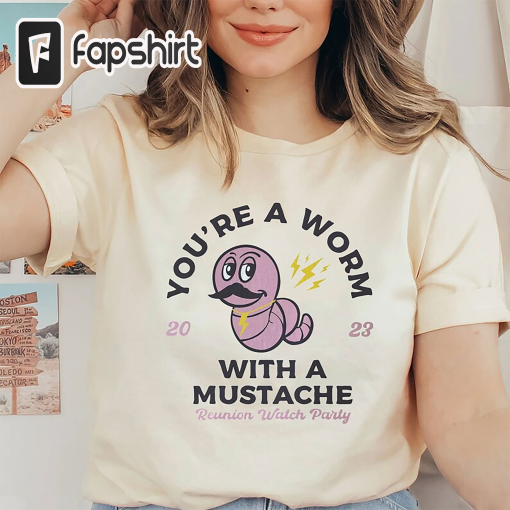 Worm With a Mustache Unisex Softstyle T-Shirt, DJ James Kennedy Worm Mustache Shirt, Scandoval Tshirt, Vanderpump Rules T-shirt, Pump Rules