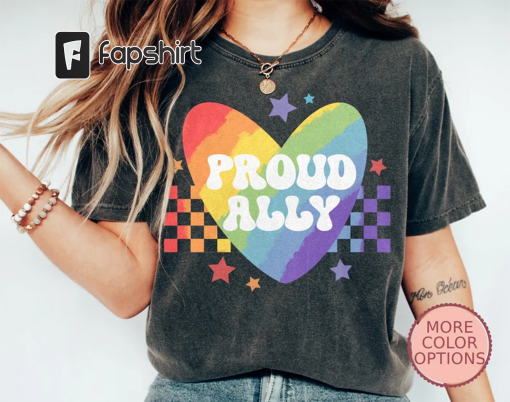 Proud Ally Shirt, Rainbow Ally Shirt, Gay Pride Shirt, Pride Gift Ideas, Pride Month Support Shirt (AP-PRI92)