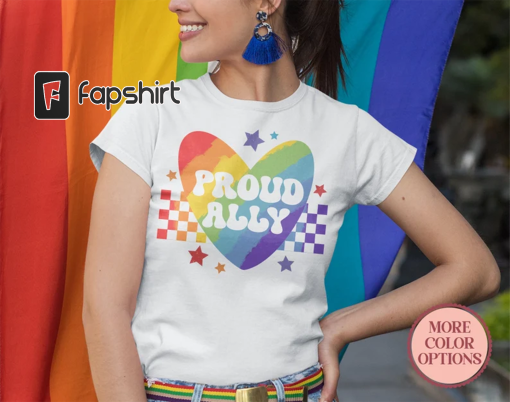 Proud Ally Shirt, Rainbow Ally Shirt, Gay Pride Shirt, Pride Gift Ideas, Pride Month Support Shirt (AP-PRI92)