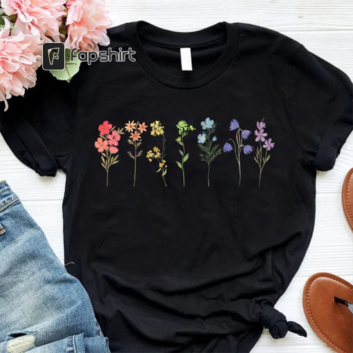 Wildflower Lgbt Pride Month Shirt, Flower Gay Lesbian Shirt, Cute Pride Shirt, Queer Lesbian Girls