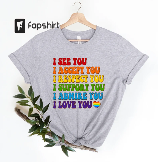 I See You I Accept You I Love You shirt, it not pie shirt, LGBT Rainbow, Black Rainbow, Transgender Rainbow, Pride,Love is Love Rainbow Tee