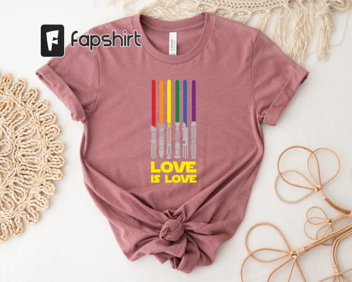 Rainbow Lightsaber Shirt, LGBT Shirt, Gay Pride Shirt Men, Rainbow Pride Gift, Lesbian Shirt, Equality Shirt, LGBT Pride Gifts, Love Is Love