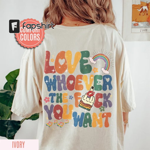 Love Whoever the F you want, LGBQT Shirt, Pride Month Shirt, LGBT Shirt, Rainbow Shirt, Retro Frog Shirt, Gay Pride Trendy Tshirt