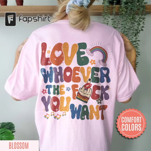 Love Whoever the F you want, LGBQT Shirt, Pride Month Shirt, LGBT Shirt, Rainbow Shirt, Retro Frog Shirt, Gay Pride Trendy Tshirt