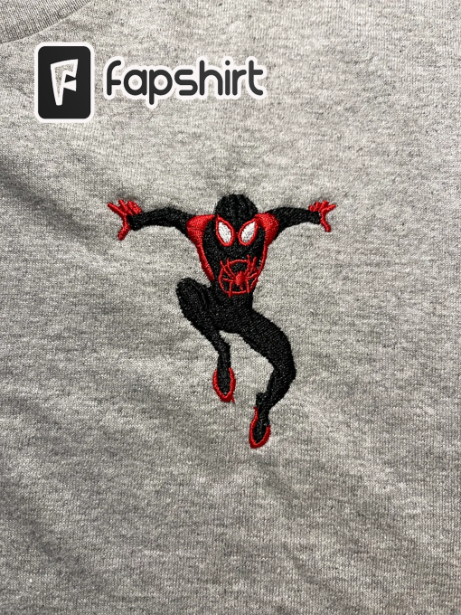 Embroidered Miles Morales Inspired T-shirt Trendy Best Seller Spiderman