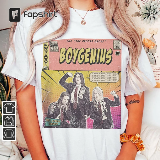 Boygenius Comic Shirt, 90S Vintage Merch Book Art Not Strong Enough The Record Album World Tour Ticket 2023 Graphic Tee Gift V1, Com2505Kh