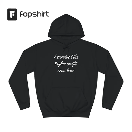 Taylor Swift Cute Unisex Hoodie – I Survived the Eras Tour – The Eras Tour – Funny Swiftie Gifts – T Swift – Midnights