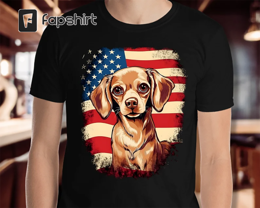 American Flag Chihuahua Dog Shirt | Chihuahua Mom, Chihuahua Dad, Classic Vintage Style, Pet Owner Perfect gift, Chihuahua Pet Shirt