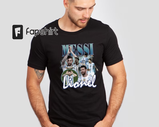 Lionel Messi Vintage Shirt, World Cup 2022, Football Player, Rap Hip Hop 90s Bootleg T Shirt, Men Women Size T-Shirt