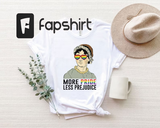 More Pride Less Prejudice LGBT Shirt, Jane Austen Shirt, Proud Ally Shirt, Pride Month, LGBT Pride Gift