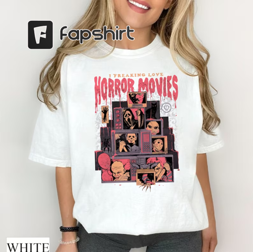 Horror Movies Comfort Colors Tee, Horror Movie Fan Gift, Vintage 90s Halloween Movies, Serial Killer Shirt, Family Holiday Spooky Fall Shirt