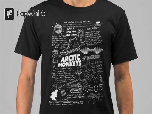 Arctic Monkeys Band T-shirt | Arctic Monkeys Lyric Shirt | Arctic Monkeys Merch | Arctic Monkeys Doodle | Artic Monkeys | AM album t-shirt