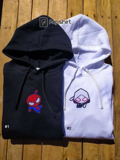 Miles Morales & Gwen Stacy matching couble, spider man beacelet embroidered sweatshirt