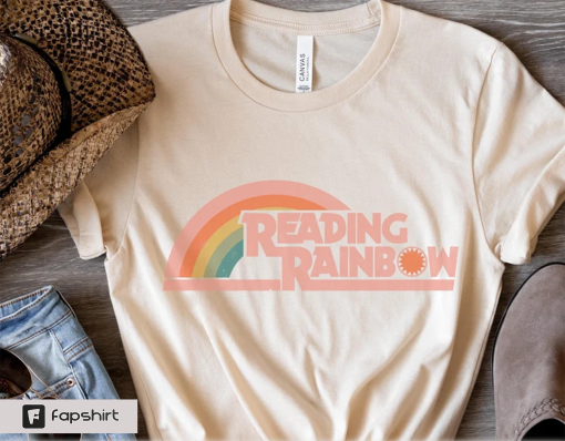 Reading rainbow shirt love to read tee for her funny librarian tee reading retro tshirt for gift for book lover shirt for him shirt teacher