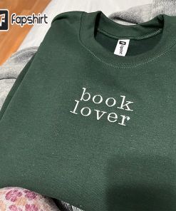 Book Lover Embroidered Crewneck Sweatshirt