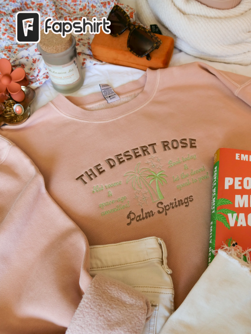 Desert Rose Inn Vintage Wash Peach Embroidered Crewneck Sweatshirt